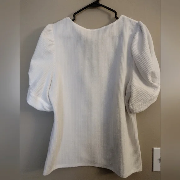 Calvin Klein puff sleeves top - white - Size M - short sleeves - Picture 4 of 8
